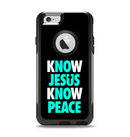 The Know Jesus Know Peace - White and Trendy Green Over Black iPhone 6 Otterbox Commuter Case Skin Set