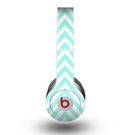 The Light Teal & White Sharp Chevron Skin for the Beats by Dre Original Solo-Solo HD Headphones