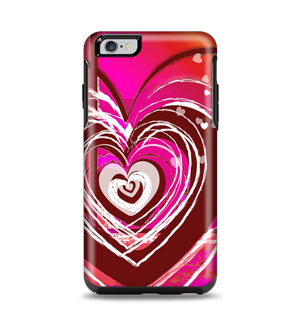 The Large Deep Pink Heart Apple iPhone 6 Plus Otterbox Symmetry Case Skin Set