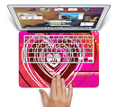 The Large Deep Pink Heart Skin Set for the Apple MacBook Pro 15" with Retina Display
