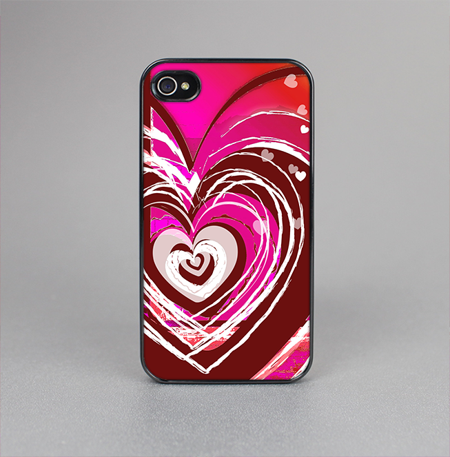 The Large Deep Pink Heart Skin-Sert for the Apple iPhone 4-4s Skin-Sert Case