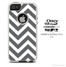The Large Sharp Gray Chevron Skin For The iPhone 4-4s or 5-5s Otterbox Commuter Case