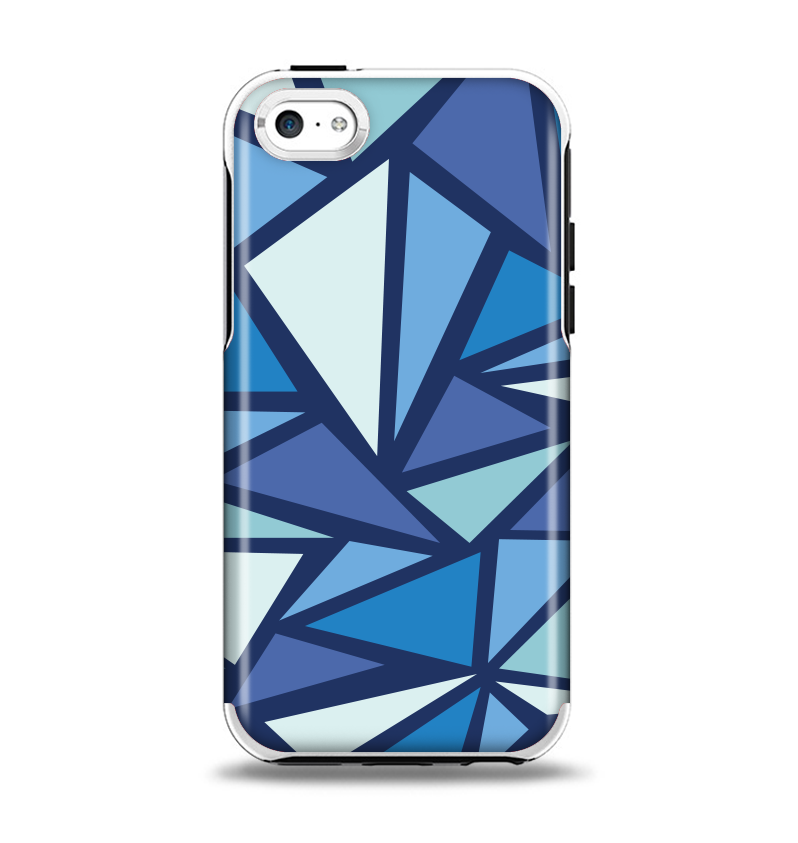 The Large Vector Shards of Blue Apple iPhone 5c Otterbox Symmetry Case Skin Set