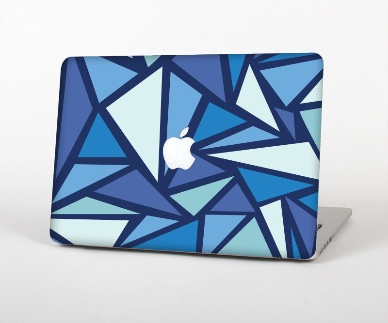 The Large Vector Shards of Blue Skin Set for the Apple MacBook Pro 15" with Retina Display
