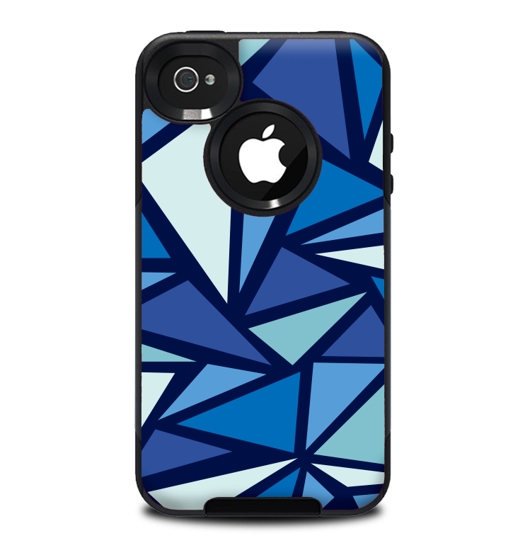 The Large Vector Shards of Blue Skin for the iPhone 4-4s OtterBox Commuter Case