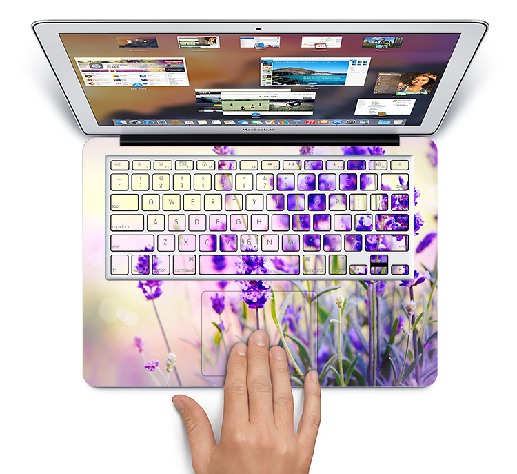 The Lavender Flower Bed Skin Set for the Apple MacBook Air 13"