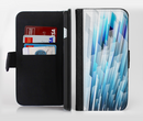 The Layered Blue HD Strips Ink-Fuzed Leather Folding Wallet Credit-Card Case for the Apple iPhone 6/6s, 6/6s Plus, 5/5s and 5c