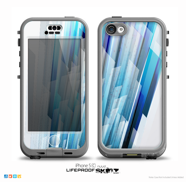 The Layered Blue HD Strips Skin for the iPhone 5c nüüd LifeProof Case