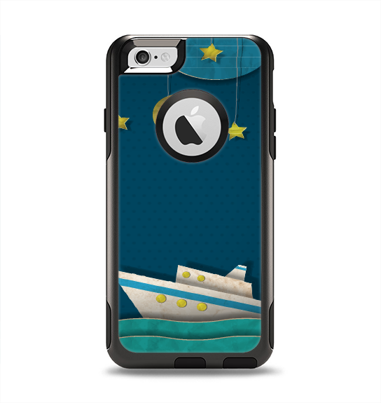 The Layered Paper Night Ship with Gold Stars Apple iPhone 6 Otterbox Commuter Case Skin Set