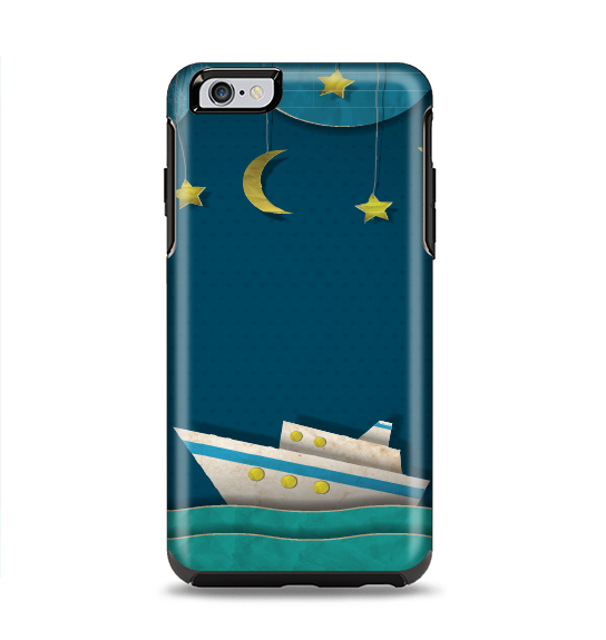 The Layered Paper Night Ship with Gold Stars Apple iPhone 6 Plus Otterbox Symmetry Case Skin Set