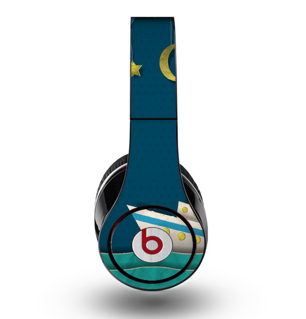 The Layered Paper Night Ship with Gold Stars Skin for the Original Beats by Dre Studio Headphones