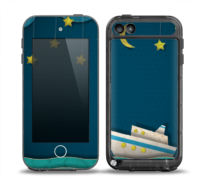 The Layered Paper Night Ship with Gold Stars Skin for the iPod Touch 5th Generation frē LifeProof Case