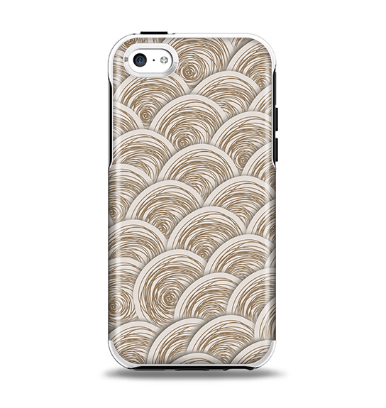 The Layered Tan Circle Pattern Apple iPhone 5c Otterbox Symmetry Case Skin Set