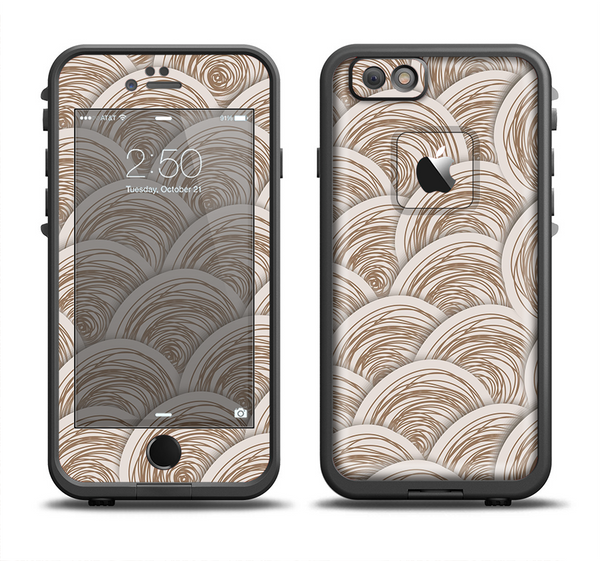 The Layered Tan Circle Pattern Apple iPhone 6/6s LifeProof Fre Case Skin Set