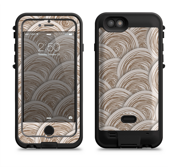 The Layered Tan Circle Pattern Apple iPhone 6/6s LifeProof Fre POWER Case Skin Set