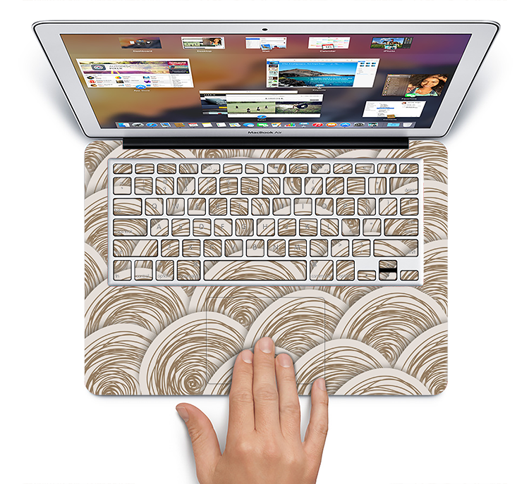 The Layered Tan Circle Pattern Skin Set for the Apple MacBook Air 13"
