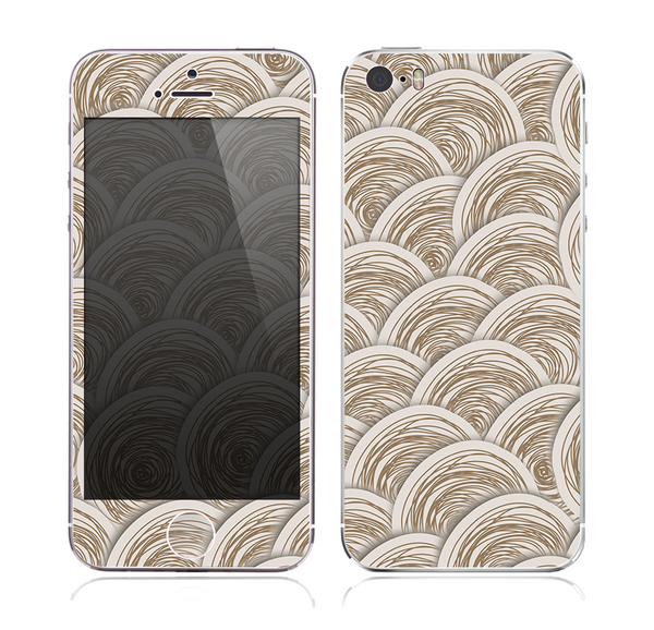 The Layered Tan Circle Pattern Skin for the Apple iPhone 5s
