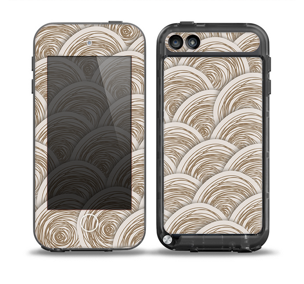 The Layered Tan Circle Pattern Skin for the iPod Touch 5th Generation frē LifeProof Case