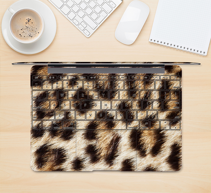 The Leopard Furry Animal Hide Skin Kit for the 12" Apple MacBook (A1534)