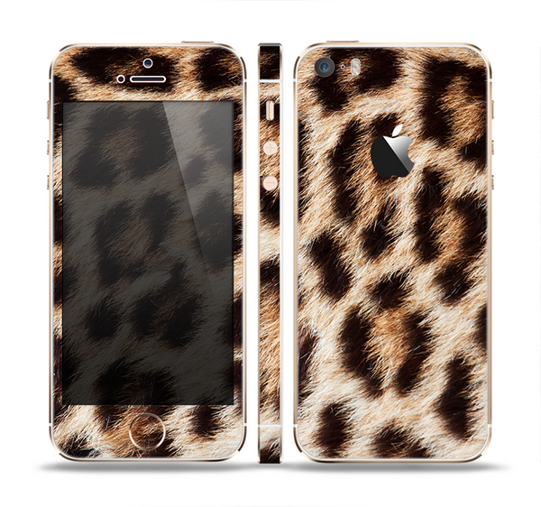 The Leopard Furry Animal Hide Skin Set for the Apple iPhone 5s