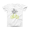 The Life is a Beautiful Ride ink-Fuzed Front Spot Graphic Unisex Soft-Fitted Tee Shirt