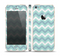 The LightTeal-Colored Chevron Pattern Skin Set for the Apple iPhone 5s