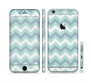 The LightTeal-Colored Chevron Pattern Sectioned Skin Series for the Apple iPhone 6s Plus
