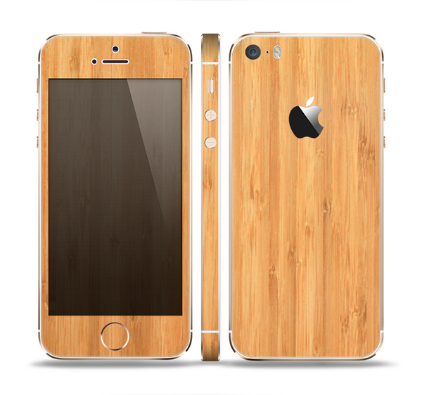 The Light Bamboo Wood Skin Set for the Apple iPhone 5s