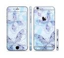 The Light Blue Butterfly Outline Sectioned Skin Series for the Apple iPhone 6s Plus