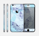 The Light Blue Butterfly Outline Skin for the Apple iPhone 6