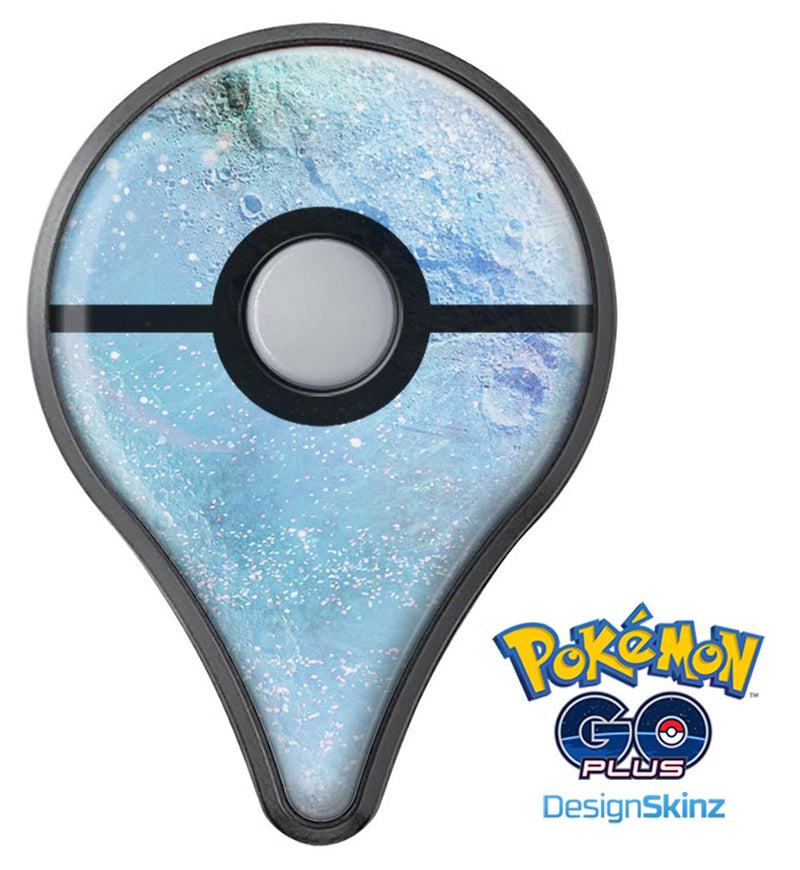The Light Blue Cratered Moon Surface Pokémon GO Plus Vinyl Protective Decal Skin Kit