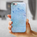 The Light Blue Cratered Moon Surface iPhone 6/6s or 6/6s Plus 2-Piece Hybrid INK-Fuzed Case