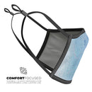 The Light Blue Cratered Moon Surface - Made in USA Mouth Cover Unisex Anti-Dust Cotton Blend Reusable & Washable Face Mask with Adjustable Sizing for Adult or Child