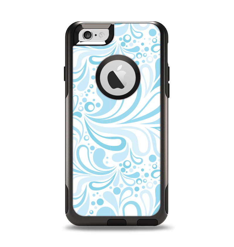 The Light Blue Droplet Sprout Pattern Apple iPhone 6 Otterbox Commuter Case Skin Set