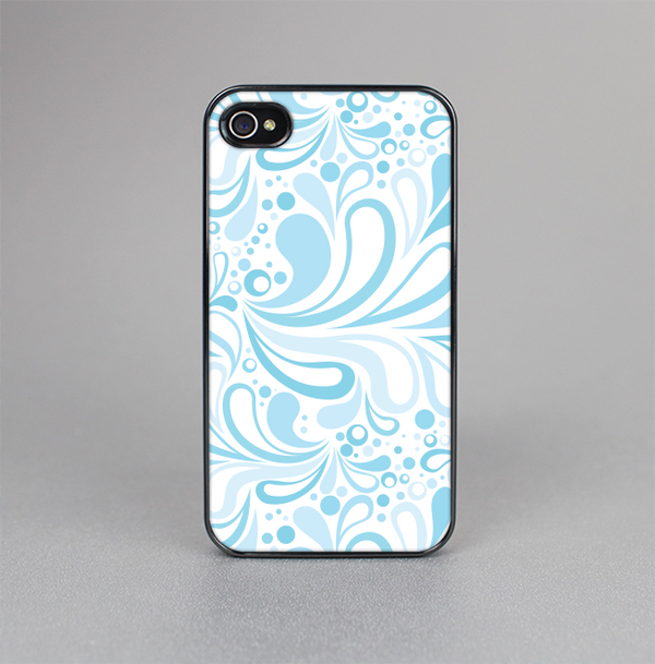 The Light Blue Droplet Sprout Pattern Skin-Sert for the Apple iPhone 4-4s Skin-Sert Case