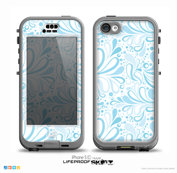 The Light Blue Droplet Sprout Pattern Skin for the iPhone 5c nüüd LifeProof Case