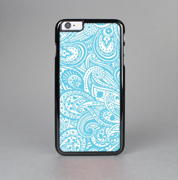 The Light Blue Paisley Floral Pattern V3 Skin-Sert for the Apple iPhone 6 Plus Skin-Sert Case