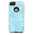 The Light Blue Paisley Floral Pattern V3 Skin For The iPhone 5-5s Otterbox Commuter Case