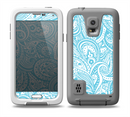 The Light Blue Paisley Floral Pattern V3 Skin for the Samsung Galaxy S5 frē LifeProof Case