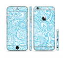 The Light Blue Paisley Floral Pattern V3 Sectioned Skin Series for the Apple iPhone 6s Plus