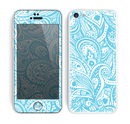 The Light Blue Paisley Floral Pattern V3 Skin for the Apple iPhone 5c