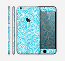The Light Blue Paisley Floral Pattern V3 Skin for the Apple iPhone 6 Plus