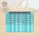 The Light Blue Thin Lined Zigzag Pattern Skin Kit for the 12" Apple MacBook (A1534)