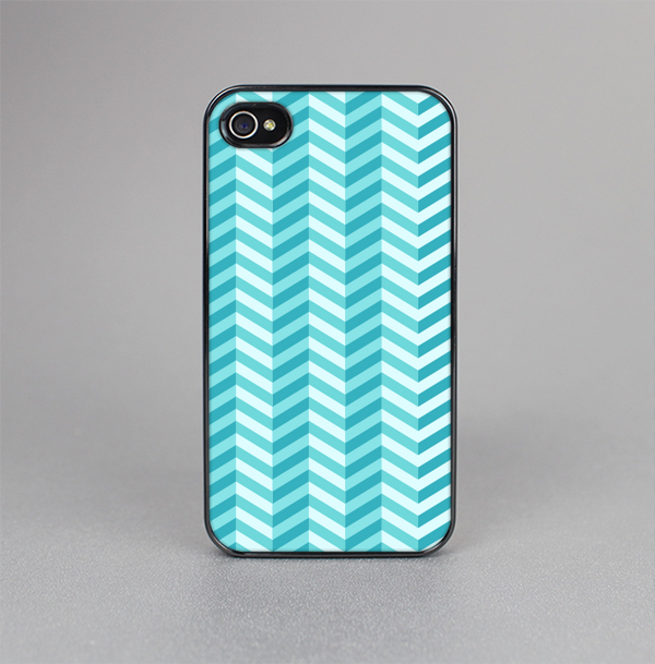 The Light Blue Thin Lined Zigzag Pattern Skin-Sert for the Apple iPhone 4-4s Skin-Sert Case