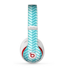 The Light Blue Thin Lined Zigzag Pattern Skin for the Beats by Dre Studio (2013+ Version) Headphones