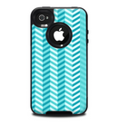 The Light Blue Thin Lined Zigzag Pattern Skin for the iPhone 4-4s OtterBox Commuter Case