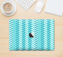 The Light Blue Thin Lined Zigzag Pattern Skin Kit for the 12" Apple MacBook (A1534)