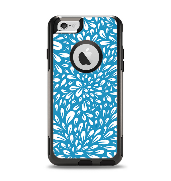 The Light Blue & White Floral Sprout Apple iPhone 6 Otterbox Commuter Case Skin Set