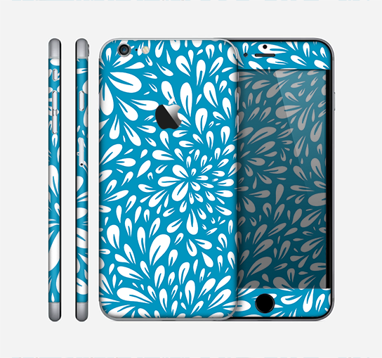The Light Blue & White Floral Sprout Skin for the Apple iPhone 6 Plus