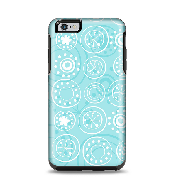 The Light Blue & White Swirls V3 Apple iPhone 6 Plus Otterbox Symmetry Case Skin Set